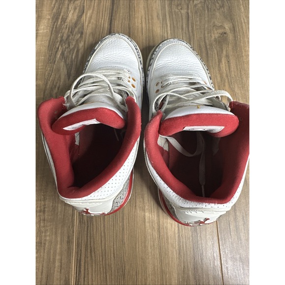 Size 6.5Y Nike Air Jordan 3 Retro GS Cardinal Red White Youth Shoes 398614-126 - Picture 6 of 13